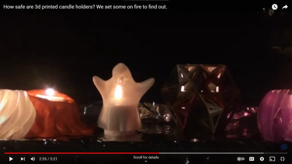 youtube screen shot of burning candles